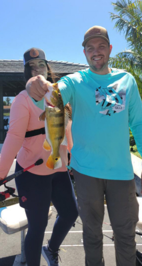 Nice Peacock Bass caught during a successful guided Peacock Bass fishing trip In South Florida